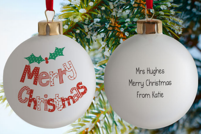 personalised baubles